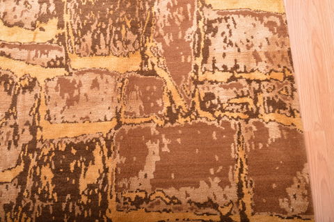 Modern Beige Hand Knotted 60 X 810 Area Rug 100-76297 Image 8