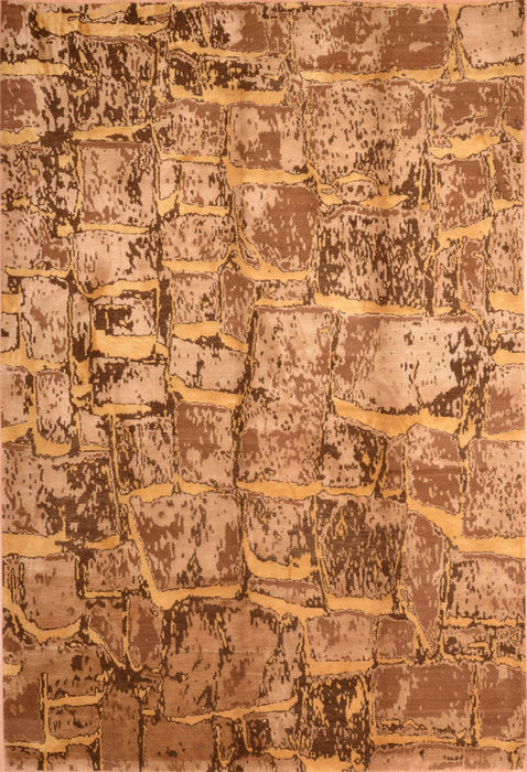 Modern Beige Hand Knotted 60 X 810 Area Rug 100-76297 Image 0