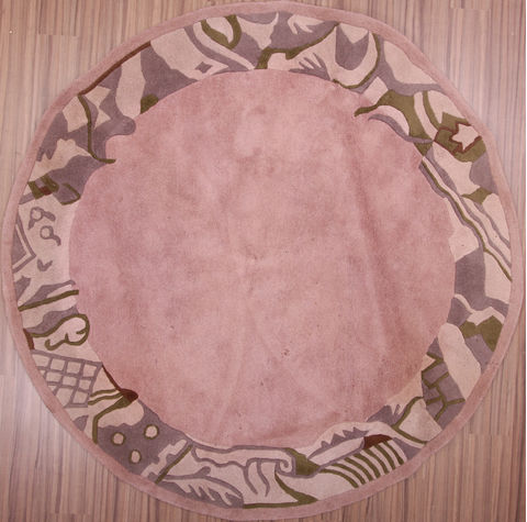 Indo-Nepal Beige Round Hand Tufted 80 X 80  Area Rug 155-76316 Image 0