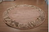 Indo-Nepal Beige Round Hand Tufted 80 X 80  Area Rug 155-76316 Thumb 2