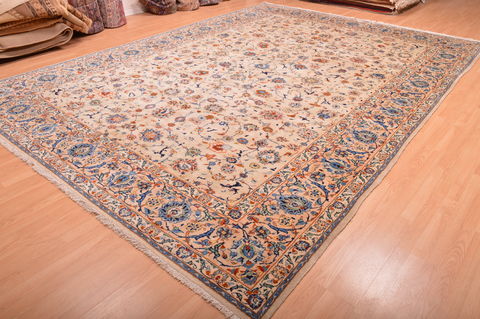 Kashan Green Hand Knotted 106 X 147 Area Rug 100-76317 Image 2