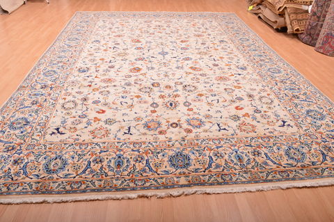 Kashan Green Hand Knotted 106 X 147 Area Rug 100-76317 Image 4