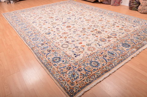 Kashan Green Hand Knotted 106 X 147 Area Rug 100-76317 Image 5