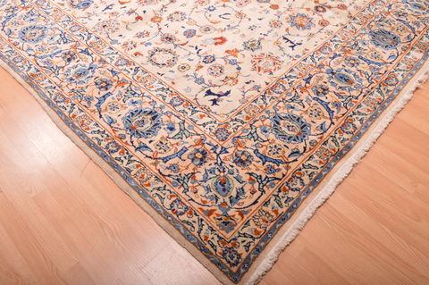Kashan Green Hand Knotted 106 X 147 Area Rug 100-76317 Image 9