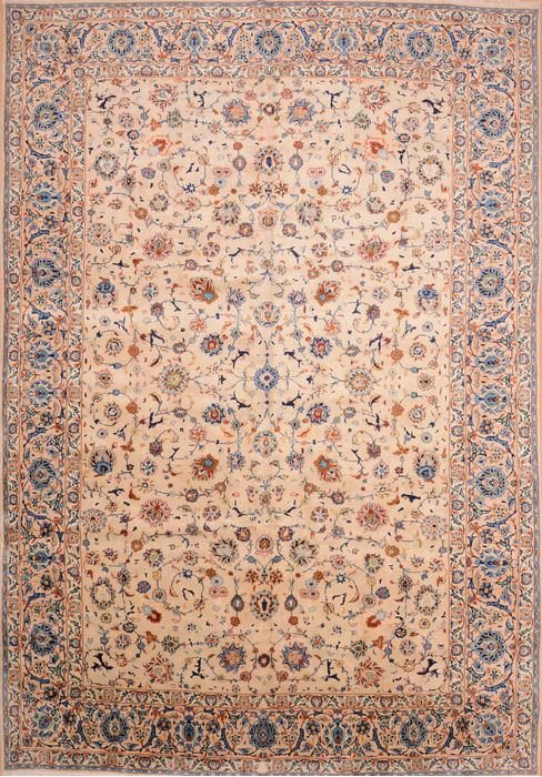 Kashan Green Hand Knotted 106 X 147 Area Rug 100-76317 Image 0