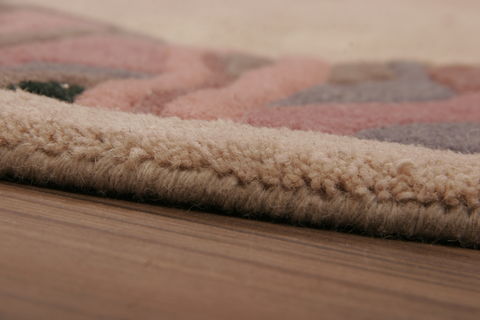 Indo-Nepal Beige Round Hand Tufted 60 X 60  Area Rug 155-76318 Image 2