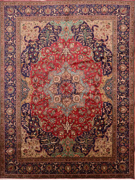 Tabriz Blue Hand Knotted 9'10" X 13'0"  Area Rug 100-76319