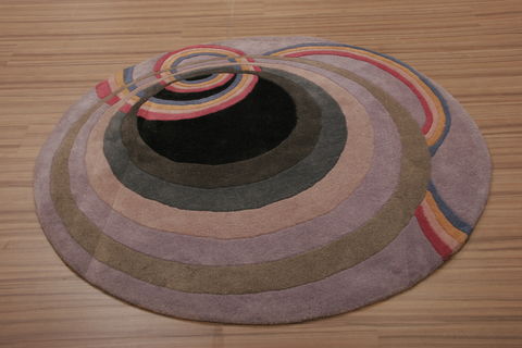 Indo-Nepal Beige Round Hand Tufted 50 X 50  Area Rug 155-76320 Image 1