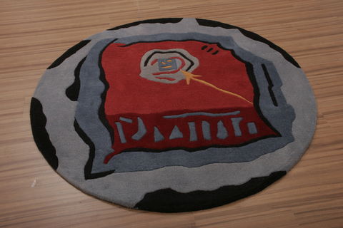 Indo-Nepal Grey Round Hand Tufted 50 X 50  Area Rug 155-76321 Image 1