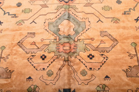 Pishavar Beige Hand Knotted 104 X 1211 Area Rug 100-76323 Image 12
