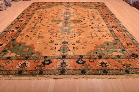 Pishavar Beige Hand Knotted 104 X 1211 Area Rug 100-76323 Image 1