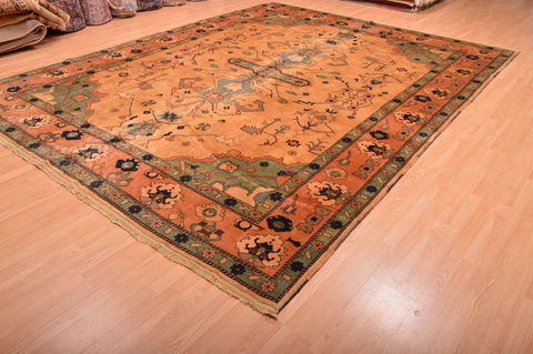 Pishavar Beige Hand Knotted 104 X 1211 Area Rug 100-76323 Image 2