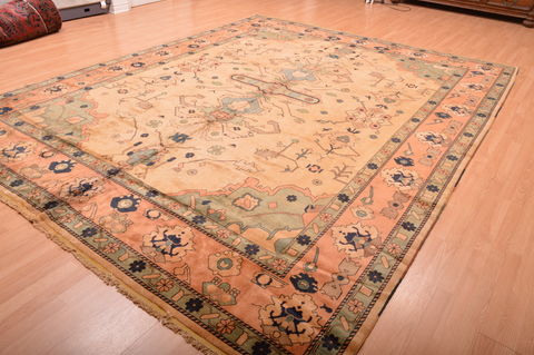 Pishavar Beige Hand Knotted 104 X 1211 Area Rug 100-76323 Image 6