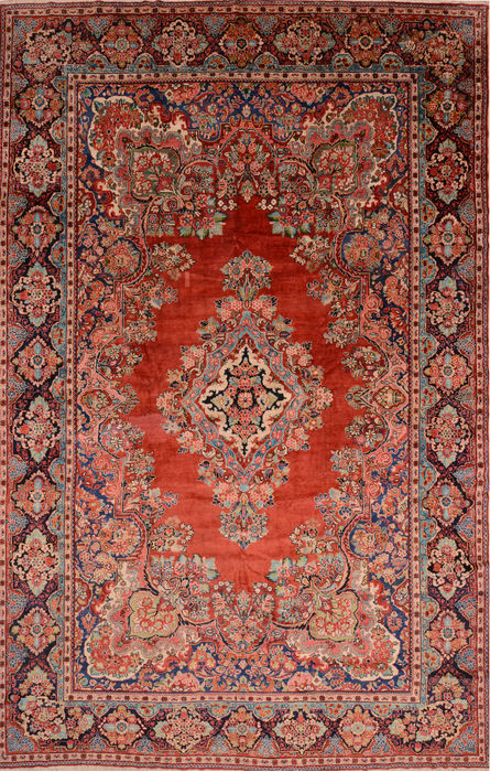 Moshk Abad Red Hand Knotted 106 X 166 Area Rug 100-76325 Image 0
