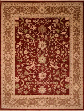 Indian Jaipur Red Rectangle 12x15 ft Wool Carpet 76338