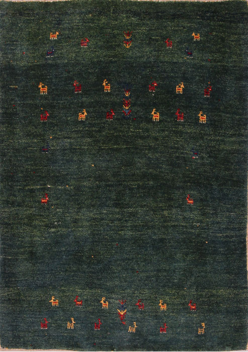 Gabbeh Green Hand Knotted 43 X 59 Area Rug 155-76340 Image 0