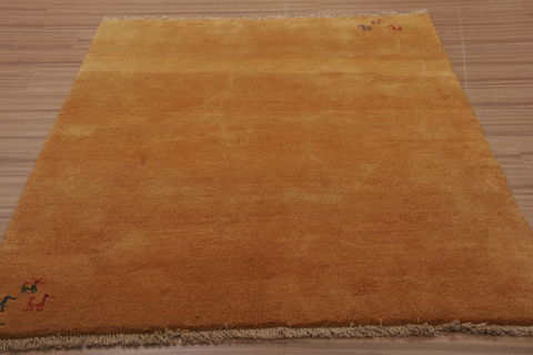 Gabbeh Beige Hand Knotted 33 X 65 Area Rug 155-76349 Image 2