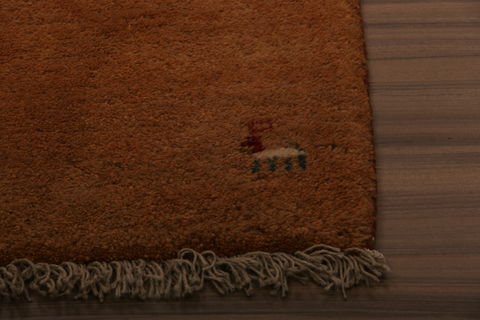 Gabbeh Beige Hand Knotted 27 X 64 Area Rug 155-76350 Image 3
