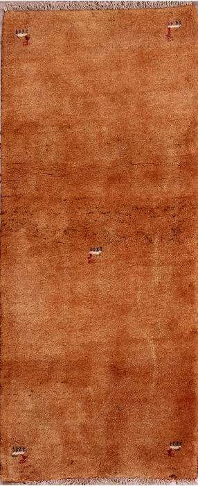 Gabbeh Beige Hand Knotted 27 X 64 Area Rug 155-76350 Image 0