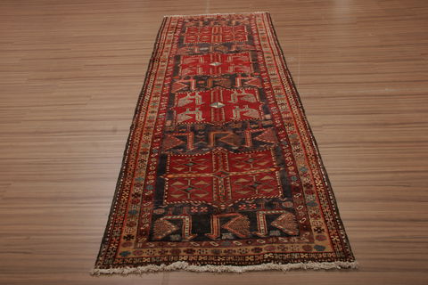 Meshkin Multicolor Runner Hand Knotted 35 X 103 Area Rug 155-76387 Image 2