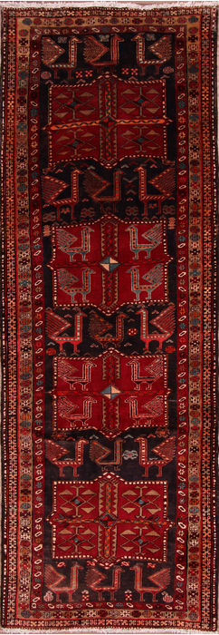 Meshkin Multicolor Runner Hand Knotted 35 X 103 Area Rug 155-76387 Image 0