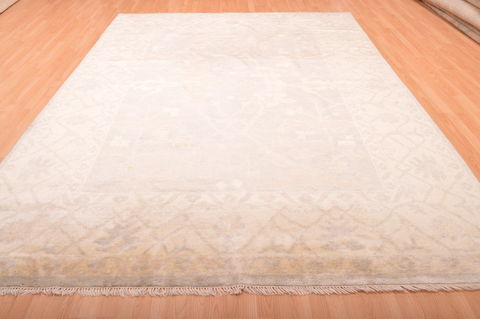 Oushak Beige Hand Knotted 82 X 1010  Area Rug 100-76389 Image 14
