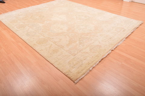 Oushak Beige Hand Knotted 82 X 100 Area Rug 100-76390 Image 15