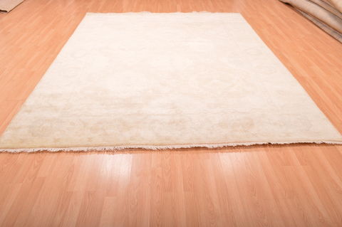Oushak Beige Hand Knotted 82 X 100 Area Rug 100-76390 Image 16