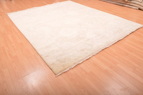 Oushak Beige Hand Knotted 82 X 100 Area Rug 100-76390 Image 17