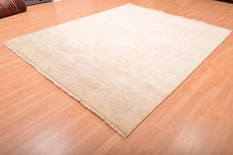 Oushak Beige Hand Knotted 82 X 100 Area Rug 100-76390 Image 18