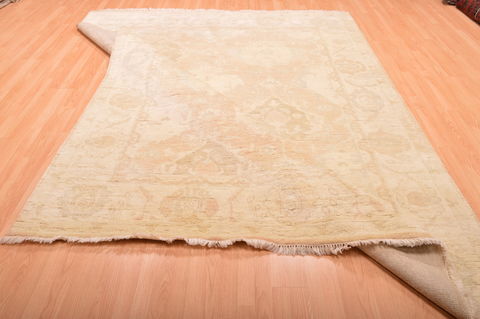 Oushak Beige Hand Knotted 82 X 100 Area Rug 100-76390 Image 9
