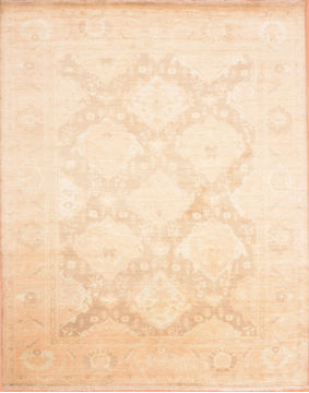 Oushak Beige Hand Knotted 7'10" X 9'11"  Area Rug 100-76393