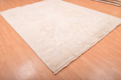 Oushak Beige Hand Knotted 711 X 911 Area Rug 100-76395 Image 16