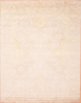 Oushak Beige Hand Knotted 7'11" X 9'11"  Area Rug 100-76395