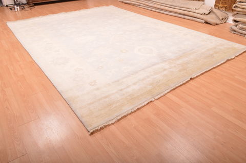 Oushak Beige Hand Knotted 99 X 138 Area Rug 100-76396 Image 12