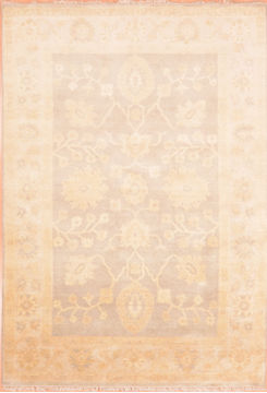 Indian Oushak Grey Rectangle 6x9 ft Wool Carpet 76397