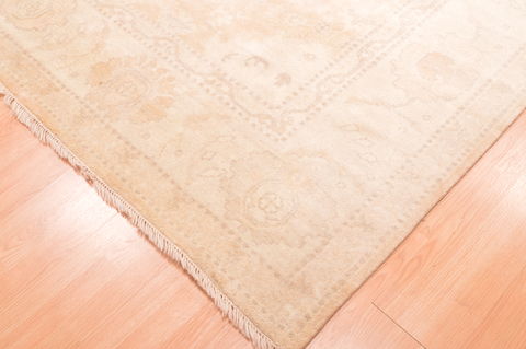 Oushak Beige Hand Knotted 89 X 118 Area Rug 100-76400 Image 17