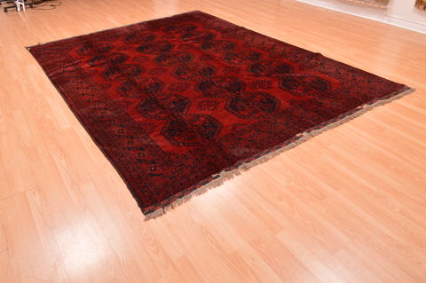 Kunduz Red Hand Knotted 74 X 97 Area Rug 100-76411 Image 5