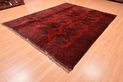 Kunduz Red Hand Knotted 74 X 97 Area Rug 100-76411 Image 6