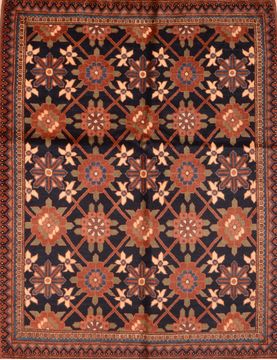 Kunduz Brown Hand Knotted 5'0" X 6'4"  Area Rug 100-76414