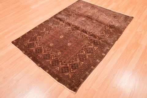 Baluch Brown Hand Knotted 38 X 57 Area Rug 100-76418 Image 6