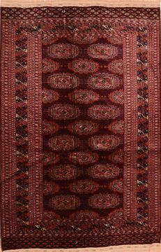Baluch Red Hand Knotted 4'2" X 6'5"  Area Rug 100-76419