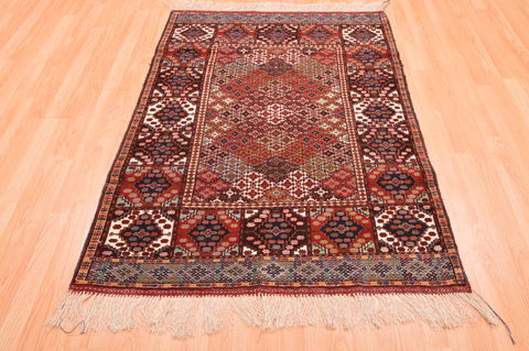 Baluch Multicolor Hand Knotted 39 X 55 Area Rug 100-76420 Image 1