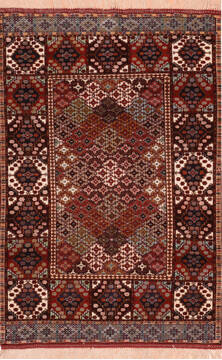 Baluch Multicolor Hand Knotted 3'9" X 5'5"  Area Rug 100-76420
