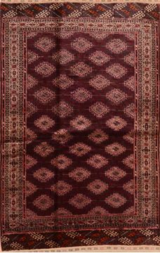 Baluch Red Hand Knotted 4'2" X 6'8"  Area Rug 100-76425
