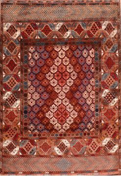 Afghan Baluch Multicolor Rectangle 4x6 ft Wool and Silk Carpet 76428