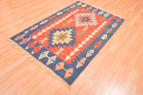 Kilim Red Hand Knotted 38 X 57  Area Rug 100-76439 Image 1