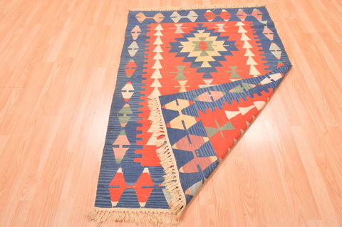 Kilim Red Hand Knotted 38 X 57  Area Rug 100-76439 Image 5