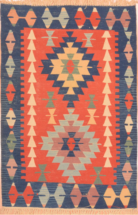 Kilim Red Hand Knotted 38 X 57  Area Rug 100-76439 Image 0