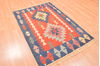 Kilim Red Hand Knotted 38 X 57  Area Rug 100-76439 Thumb 2